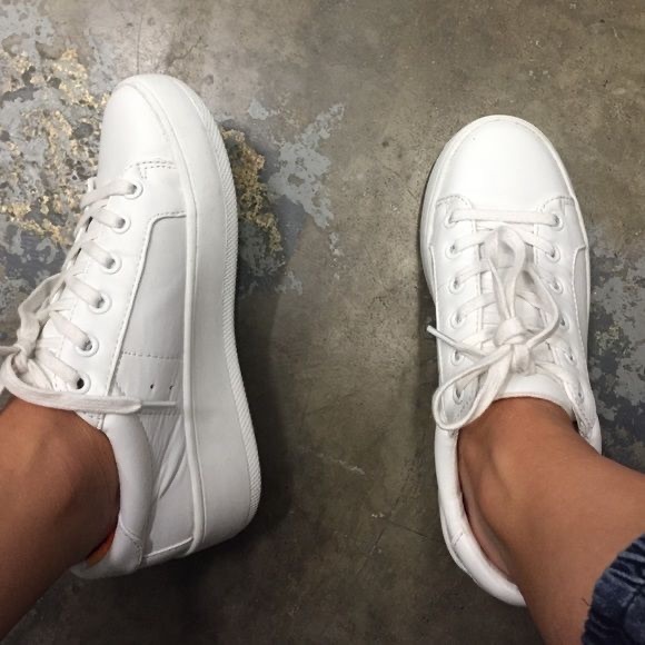 Steve Madden Shoes - White Steve Madden Birtie Lace Up Sneakers